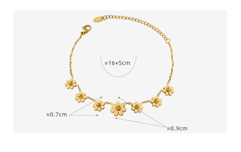 Fashion Daisy Titanium Steel Bracelets Plating Stainless Steel Bracelets display picture 1