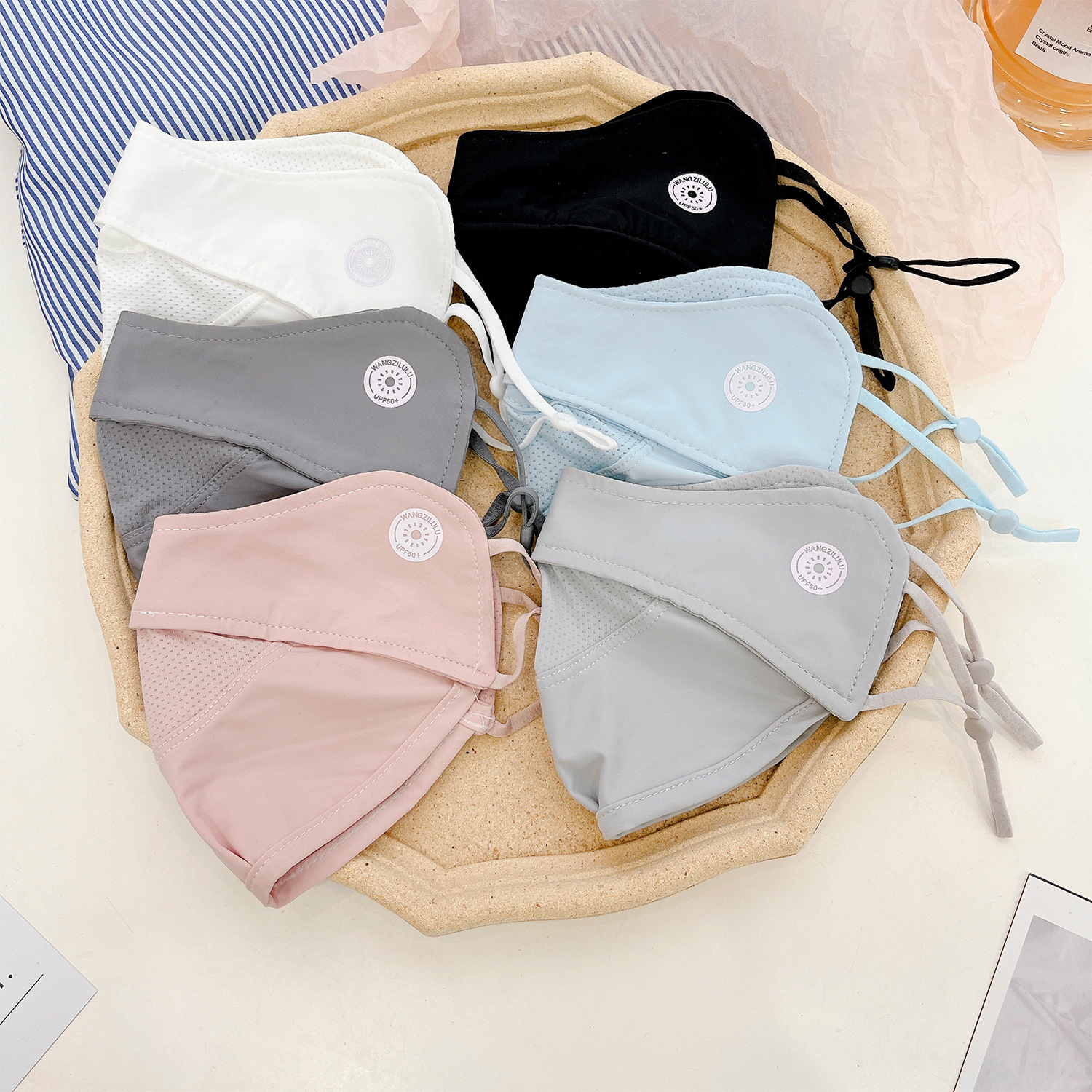 Estilo coreano máscara de cara completa de las mujeres 3D protección solar máscara de la esquina de los ojos velo de verano protección UV transpirable