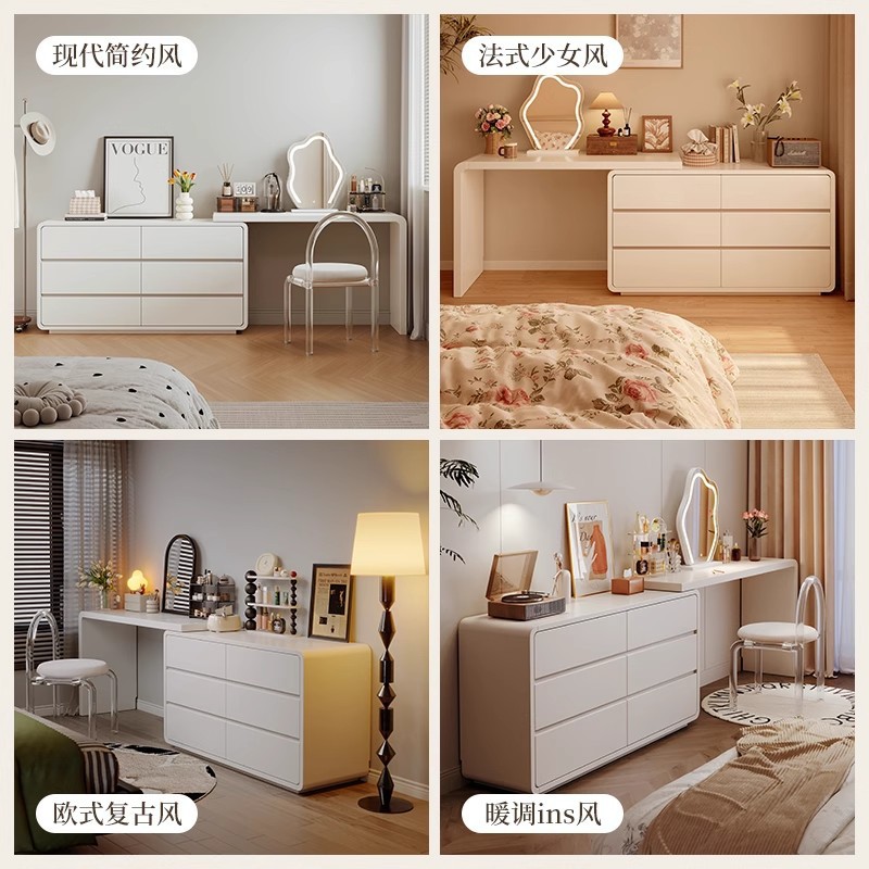 Esquina de la mesa de tocador armario en un dormitorio moderno simple 2025 nuevo armario de maquillaje de mesa de almacenamiento en un armario