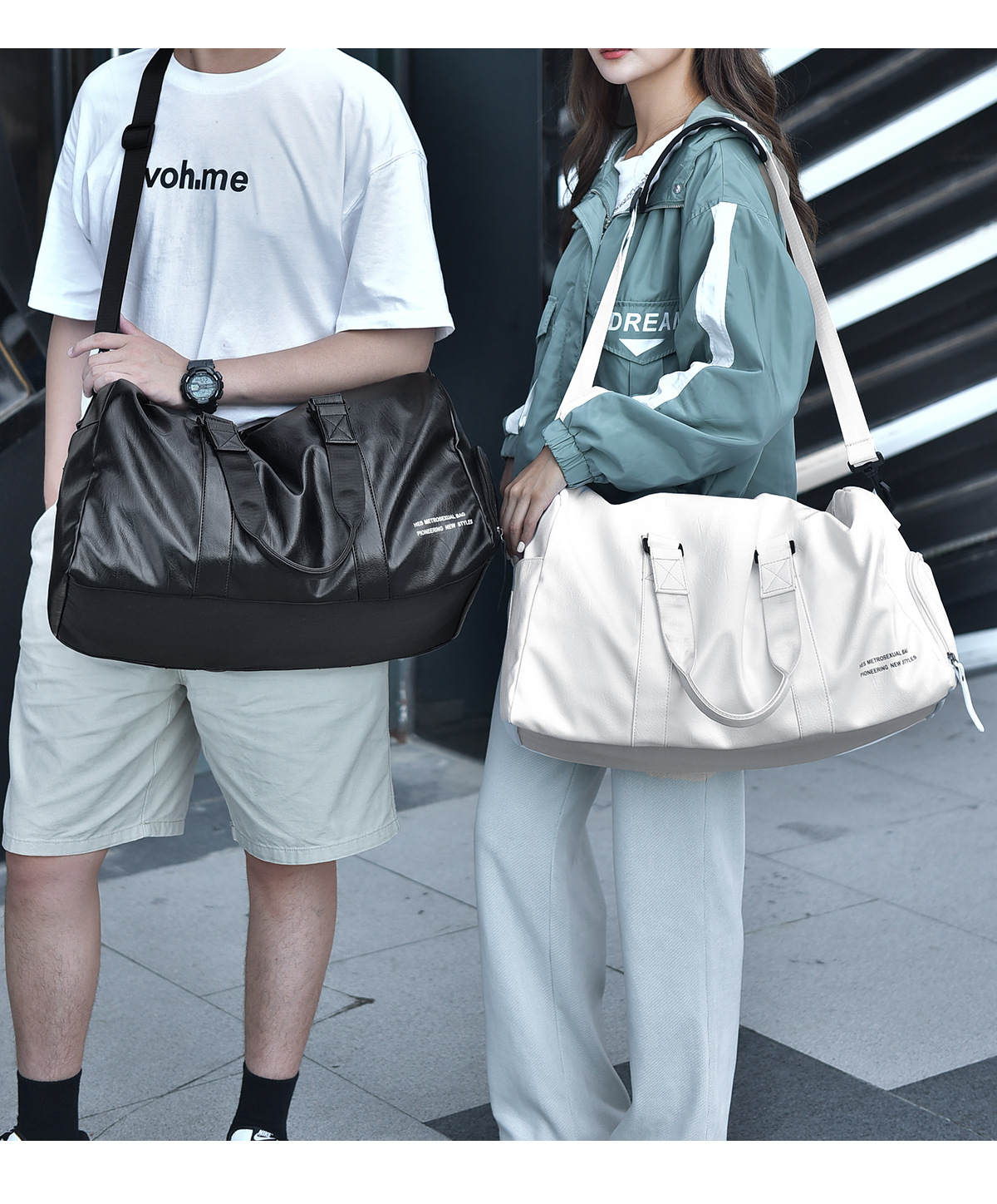 Sac à main de grande capacité pour hommes, bagages de loisirs à la mode, sac de voyage pour sports de plein air, sac de fitness à séparation sèche et humide_voghion.com