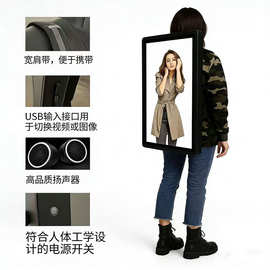 LED背包灯箱可自动轮播视频图片户外拓客广告机可移动充电广告牌