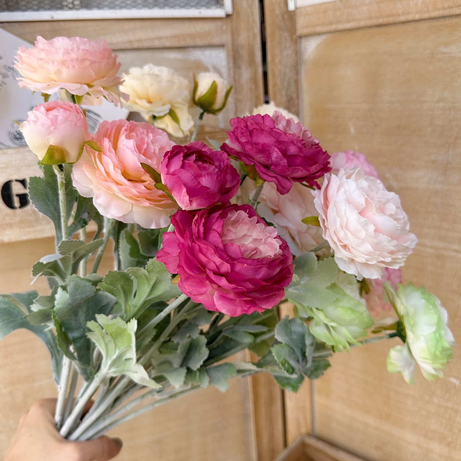 잠긴 Loulian 3 인공 꽃 라이브 모란 장식 Qianzi 인공 홈 가짜 꽃