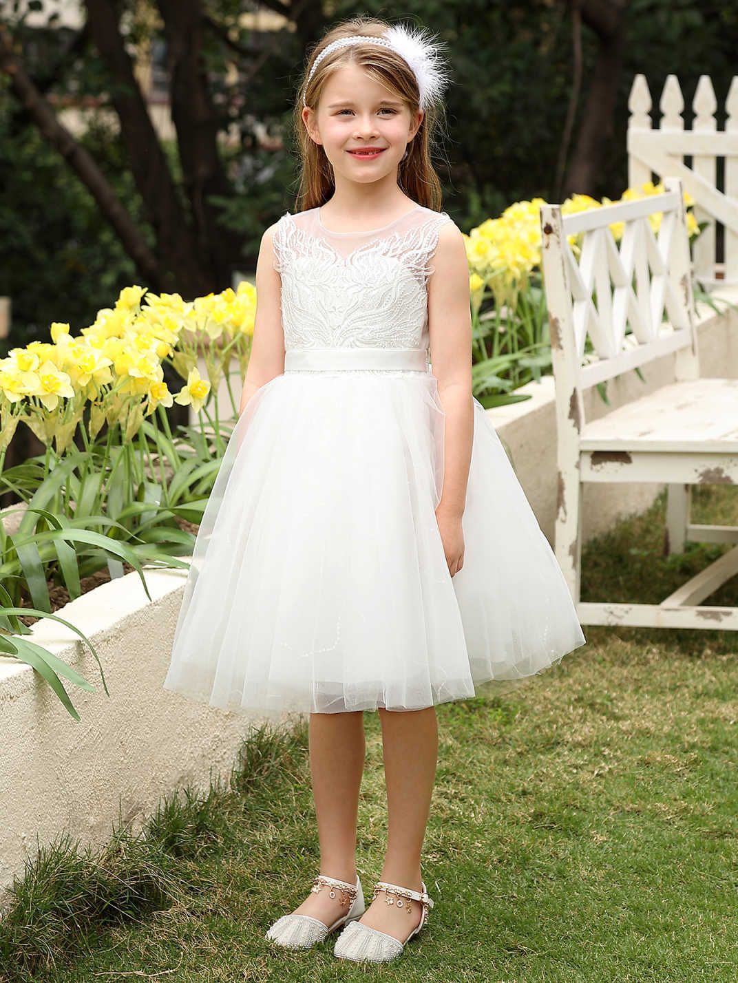 Vestido de niños transfronterizos princesa niñas vestidos de niñas vestidos de boda corto sin mangas