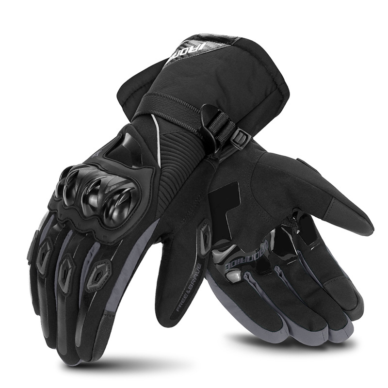 IRONRIDE motocicleta guantes de montar al aire libre Knight pantalla táctil resistente a la caída cáscara dura de carreras guantes de invierno cálido