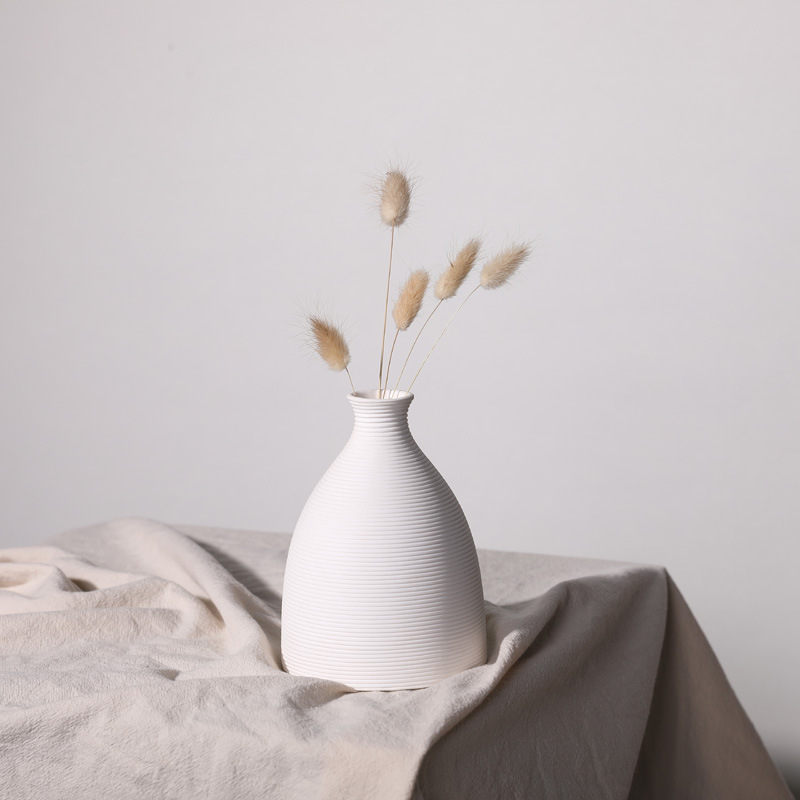 Ins florero de Cerámica Blanca Flor seca decoración del hogar salón TV gabinete flor titular de la decoración de estilo nórdico florero