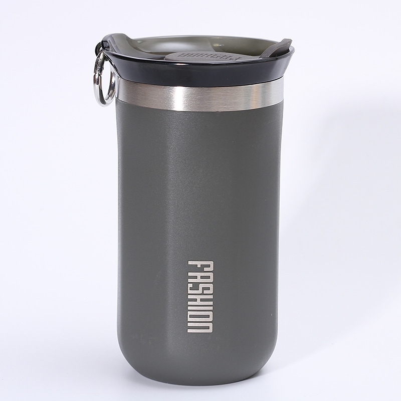 Simple 450mL Acero inoxidable ventosa al aire libre portátil coche taza hombres y mujeres moda taza de café