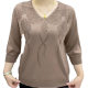 High-end T-shirt Women's Half-sleeve Top Women's Knitted Shirt Spring and Autumn Thin Mother's All-match Hot Diamond Ice Silk Knitted Shirt