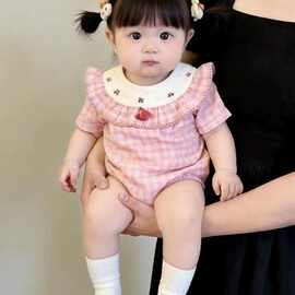 春夏季洋气婴儿衣服女宝宝连体衣夏装女婴包屁衣夏款新生幼儿爬服