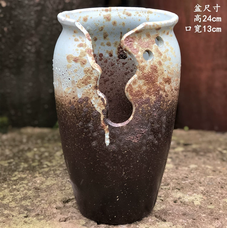  Handmade Cotton High Class, succulent old pile Flower Pot Purple Purple Purple Purgone Pot Purple Sand Pottery Tank Gap Ceramics Jade Pendant