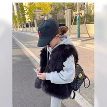 新款儿童皮草马甲背心批发 仿狐狸毛 2023 新款洋气毛毛外套现货