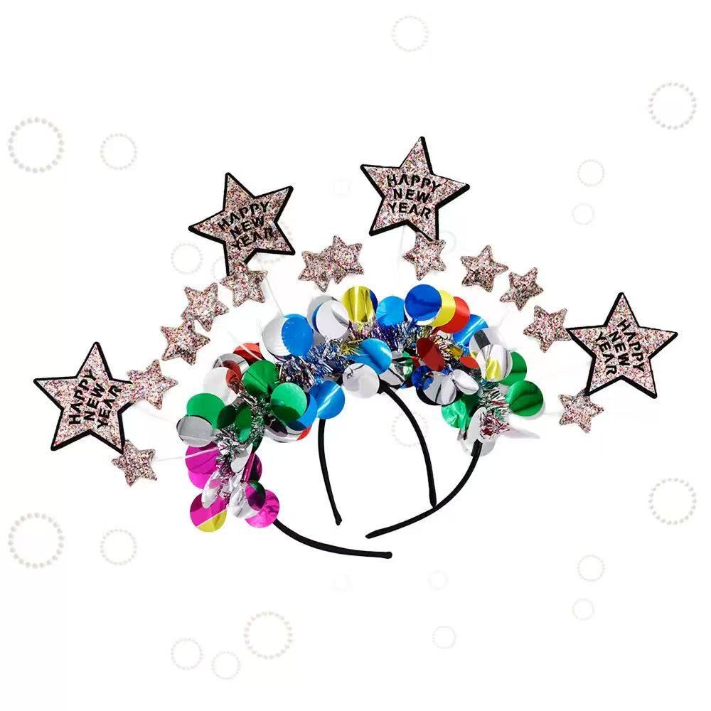 2025新年元旦跨年晚会舞会帽子NEW YEAR头饰发箍学校公司活