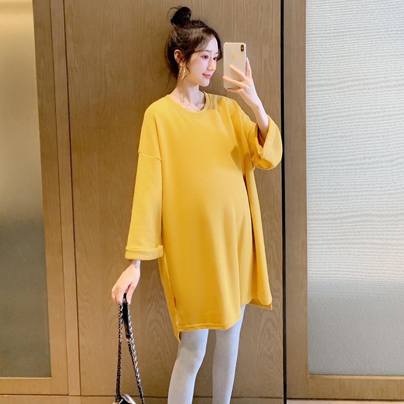 (2개) 임산부 가을 정장 유행 느슨한 서양식 상의 외출 트렌디한 엄마 작은 두 조각 정장 봄과 가을 스타일