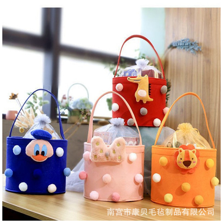 Wholesale Felt Hugging Bucket New Cartoon Felt Bag Accompanying Gift Baby Full Moon Banquet Back Gift Bag Children's Handbag Wholesale Felt Hugging Bucket New Cartoon Felt Bag Accompanying Gift Baby Full Moon Banquet Back Gift Bag Children's Handbag