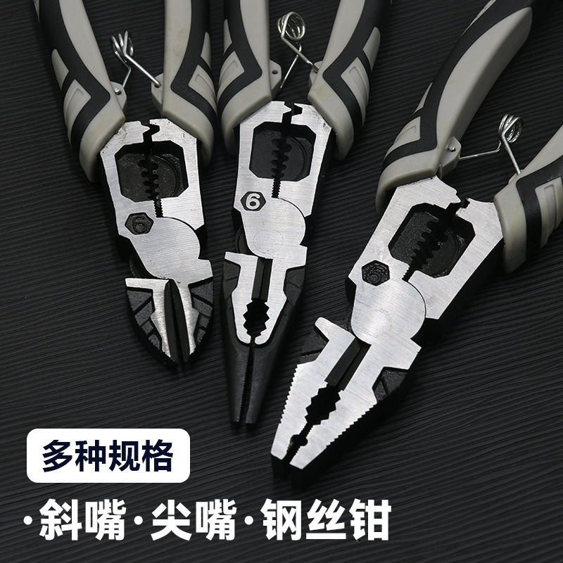 Alicates de alambre pelado de grado industrial Alicates multifunción de 9 pulgadas Alicates de banco Alicates de punta de aguja Alicates de corte oblicuo para electricistas