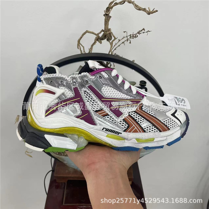 Ok Putian Pure Original B Family Runner Paris 7.0 Generation Semi-Finished Export Cross-Border Graffiti Old Men's and Women's Casual Sports Shoes