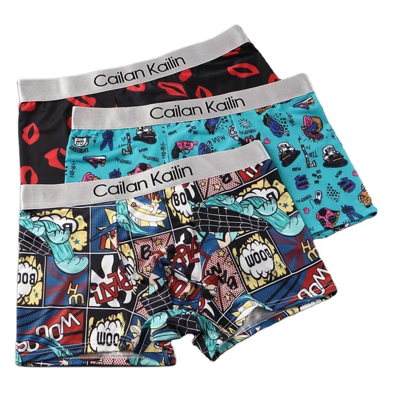2020 New Factory Direct Мужское нижнее белье боксеры Ice Silk Большие размеры свободные боксеры летняя Молодежная тенденция