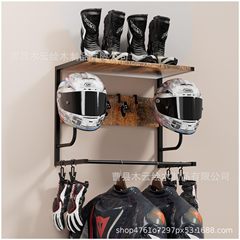 家庭用オートバイヘルメット収納ラック壁掛けオートバイレザーハンガー戦術装備セットヘルメット収納ラック