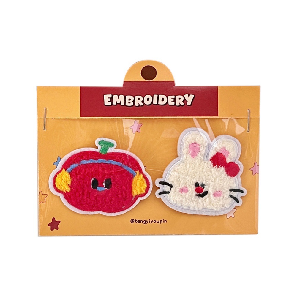 Tengyi original lindo peluche bordado pegatinas accesorios de decoración para chicas accesorios de ropa guantes mochilas zapatos accesorios