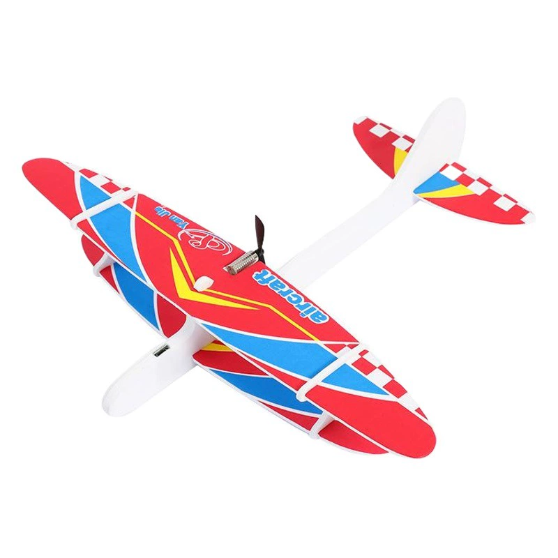 Электрический самолет-планер из пенопласта с зарядкой от USB, запускаемый рукой, двухкрылатый, для улицы, игрушка, сборная авиамодель