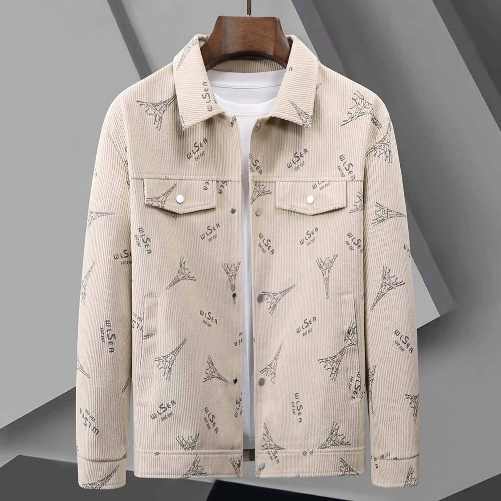 Cord herren frühling herbst, lose kragen, große größe, casual workwear jacke für mittleren alters und junge menschen_voghion.com