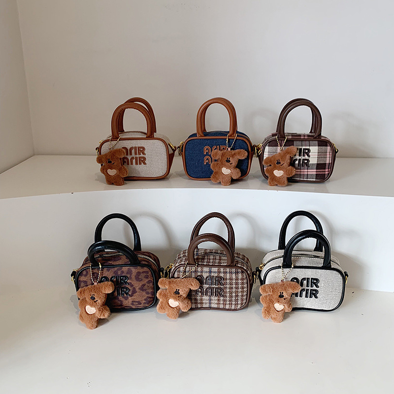 2025 nuevo bolso de moda para niños estampado leopardo bolso de bebé cuadrado lindo mini bolso de hombro para hombres y mujeres