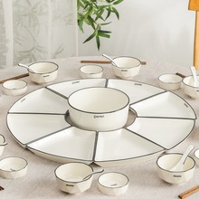陶瓷拼盘餐具全套碗碟盘套装家用组合釉下彩碗套装碗筷一套盘子
