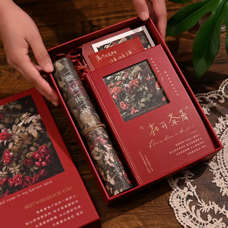 Ретро ручной книжный набор с высоким значением художественного цветка