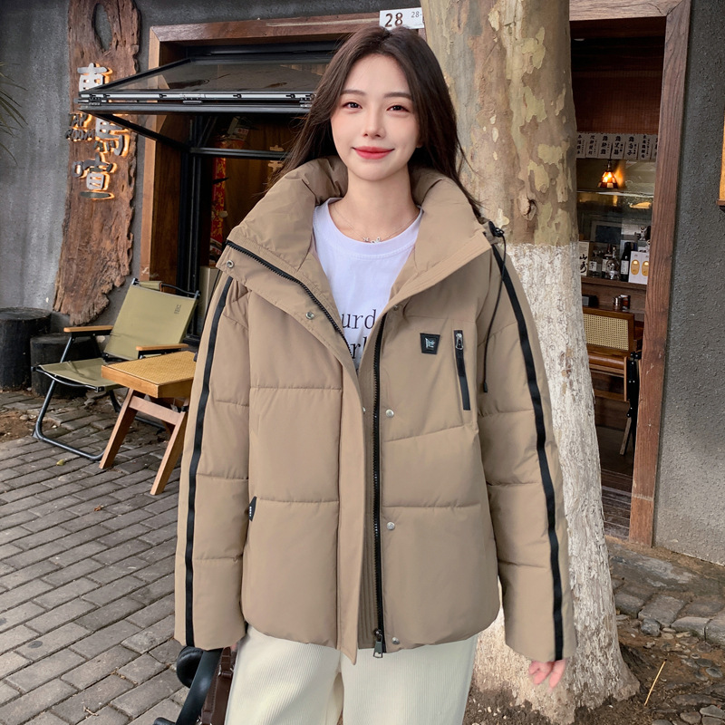 2024 comercio exterior nuevo estilo coreano de estilo grande estilo universitario ropa de algodón plumón mujer moda casual chaqueta de algodón con capuz