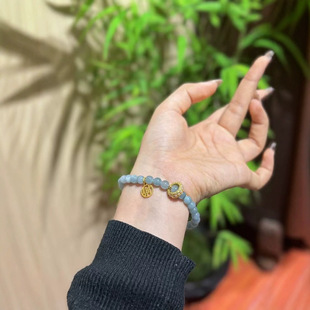 Jin Yutang Xinjiang Jade Single Circle Handstring Warm and Soft Feeling Size: 6mm