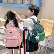 韩版潮牌幼儿园双肩高级感小众时尚帆布包3-6岁小童简约耐用背包