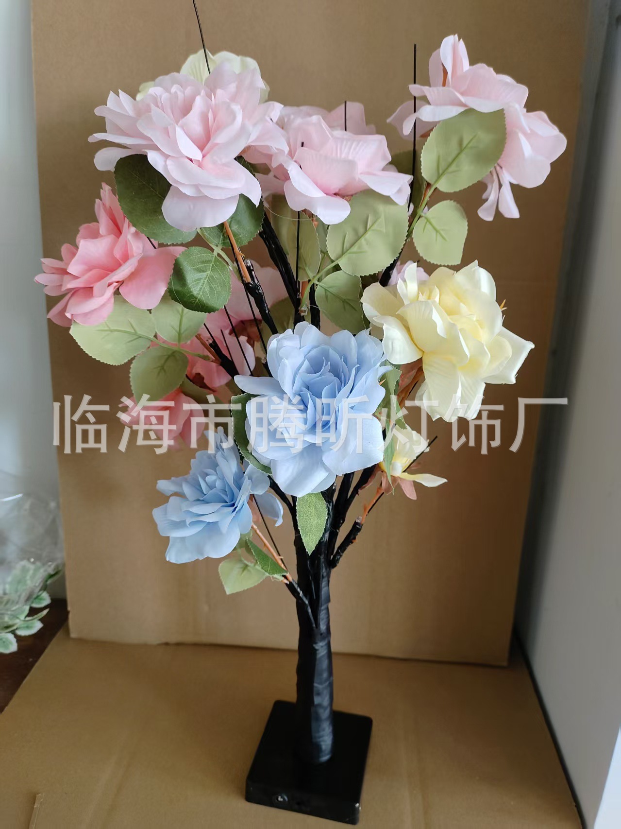 Luz de árbol LED rosa fruta ciruela color mariposa luz de abedul azul pálido hoja de arce huevo de oliva