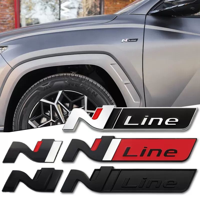 Modern Modified High-Performance N Line Metal Car Emblem for Sonata, Elantra, Mistra, Tucson, Elantra, and Lafesta