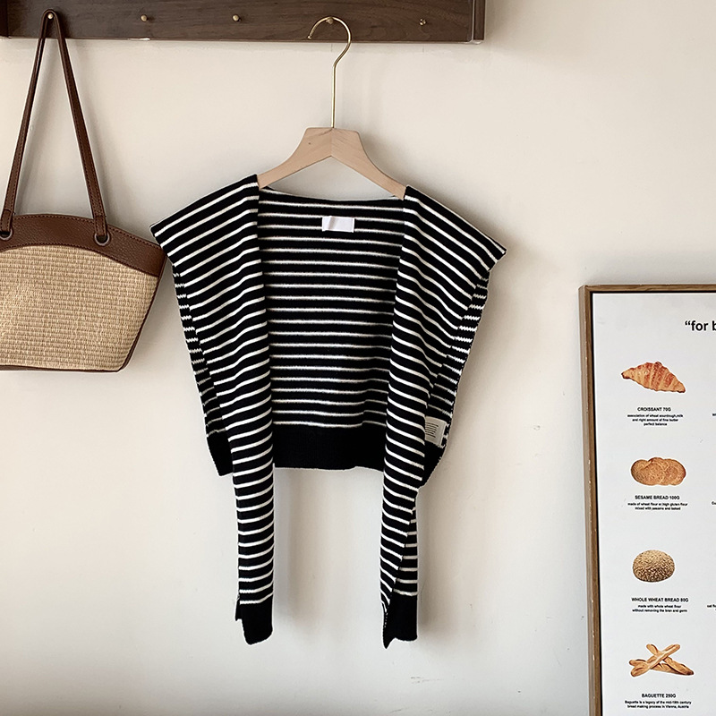 Shallo de punto de alta calidad con un nuevo tipo de alto nivel de collar delgado cuello con una pequeña banda de hombro con una chapa