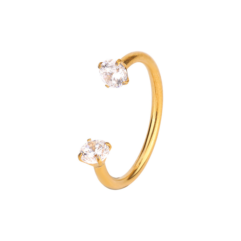 Titan Nasenpiercing Stecker Aus Titan Mit Stein C-form_voghion.com