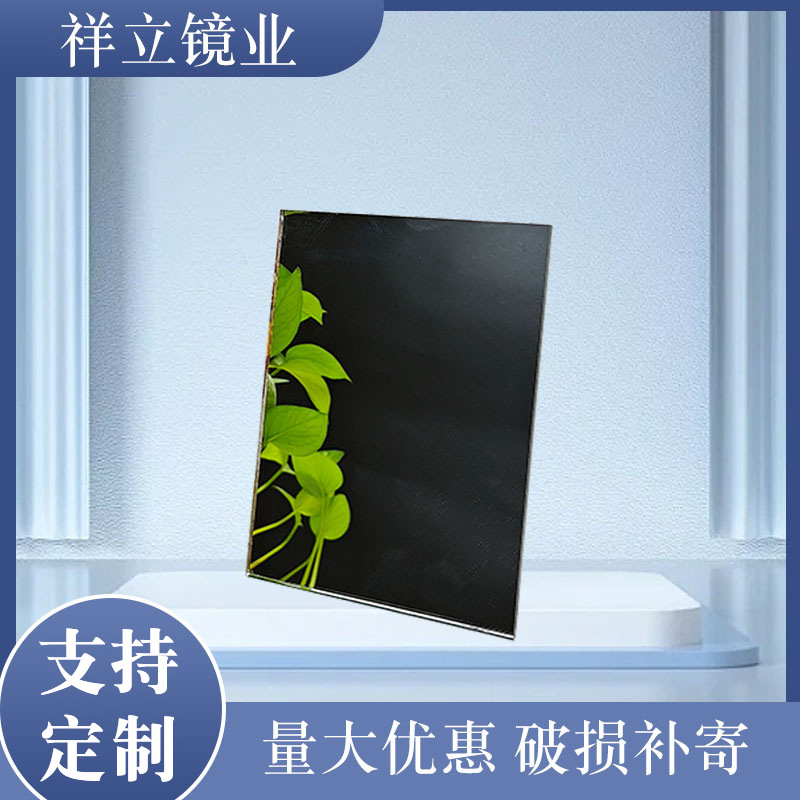 定制简约方形镜子单面化妆镜带LED喷沙玻璃镜片浴室镜