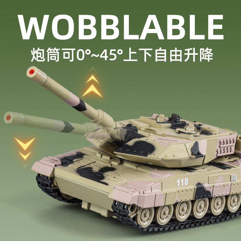 Tanque de Aleación Leopard Versión Spray, Modelo Militar con Dirección y Función de Retroceso, Juguete Educativo Militar para Niños, Dropshipping.