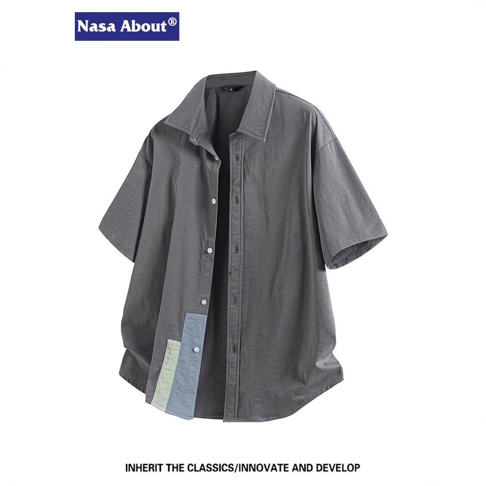 Nasa New Men's Summer Thin Shirt Japanese Style Short-Sleeve Casual Trendy Jacket Men's Top