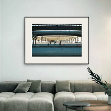 北欧风格街头摄影装饰画客厅沙发背景墙壁画小众艺术建筑玄关挂画