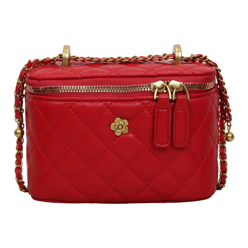 Bolso cuadrado bordado de diamante para mujeres 2026 nuevo comercio exterior de alta calidad humedad moda universal cadena mochila de hombro