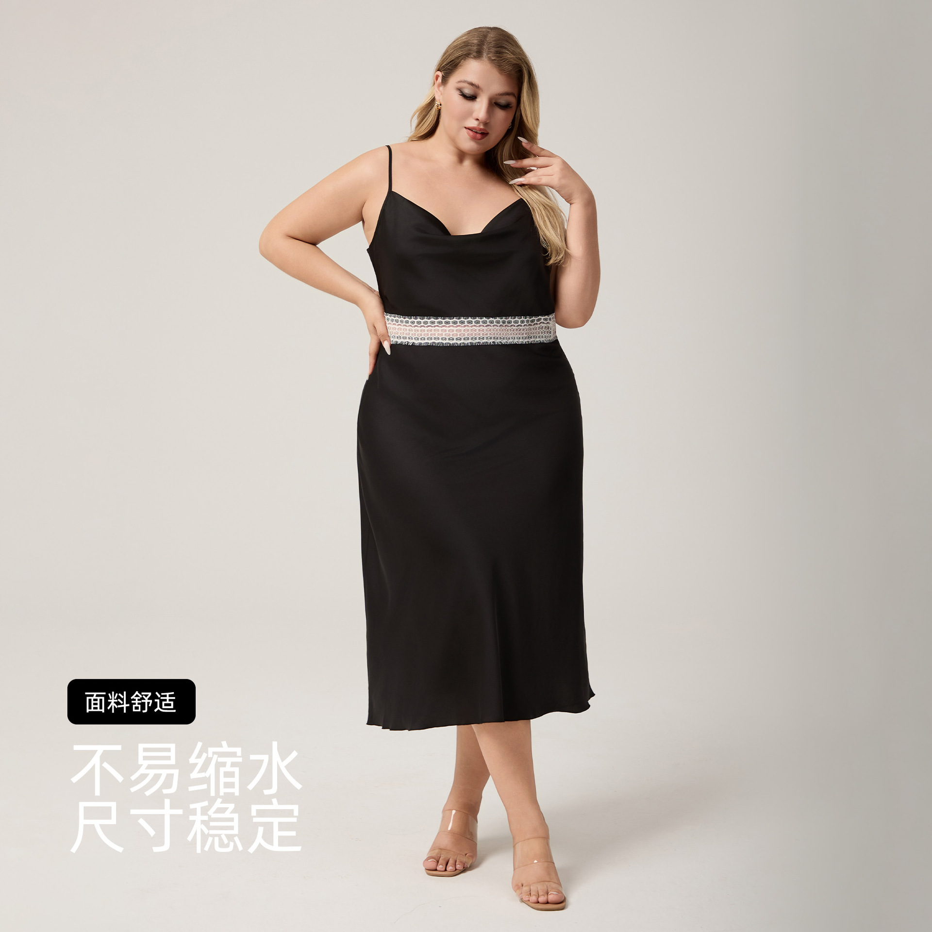 Yaoting Europa y los Estados Unidos nuevos pijamas de cabina de tamaño grande para mujeres verano satén vestido de pijama sexy ropa larga para el hogar CQ3817