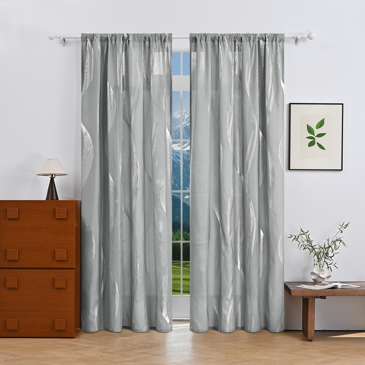 TEMU spot transfronterizo primavera textil cortina semitransparente acrílico oro y plata cortina de sombración de sombración sudeste asiático