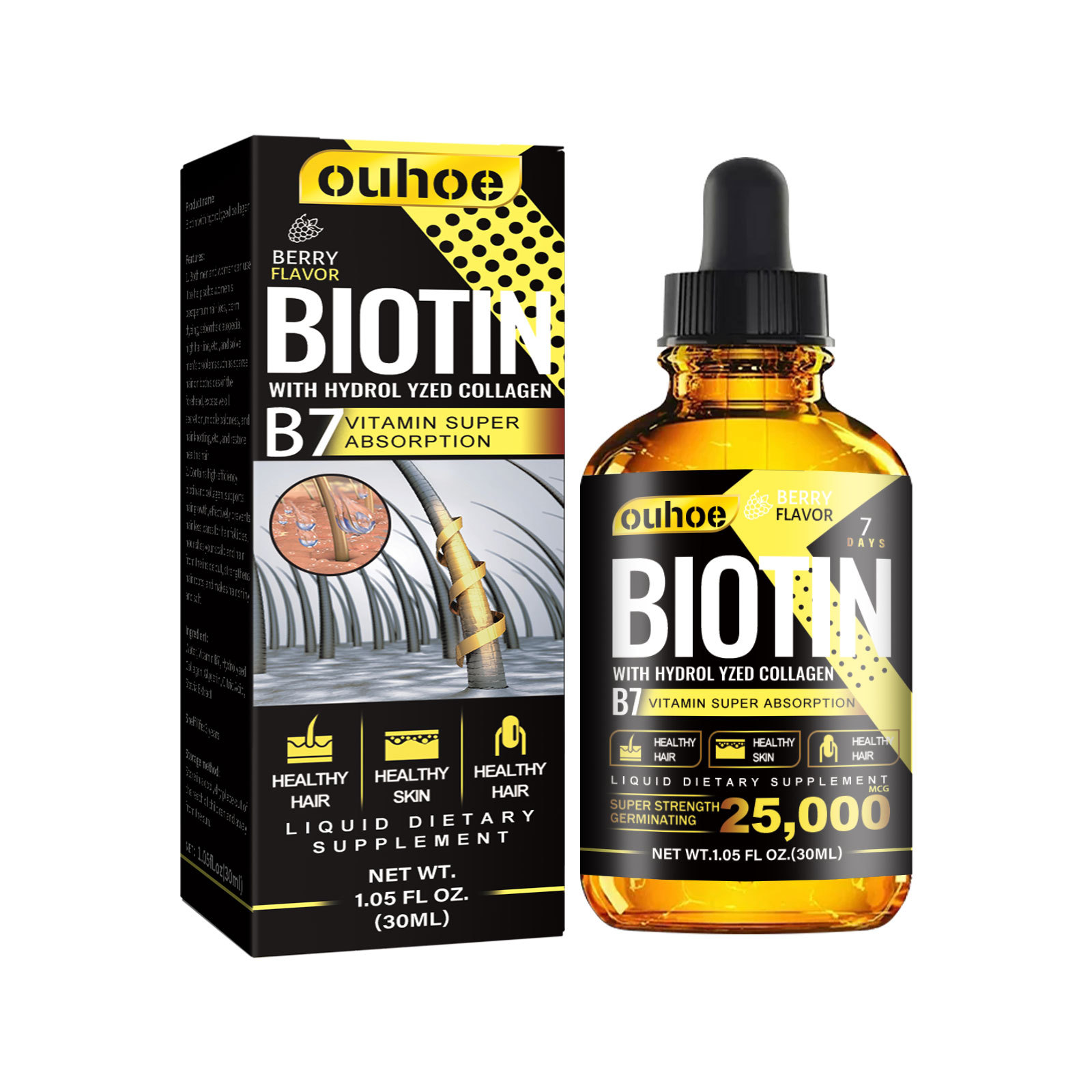 OUHOE Kollagen-B7-Vitamin-Wachstumsdichtes, straffendes, bruchhemmendes und haarpflegendes ätherisches Öl_voghion.com