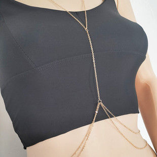 European and American Retro Cross Alloy Waist Chain for Women, Simple Niche, New Fashion Necklace, Body Chain for Women That Does Not Fade