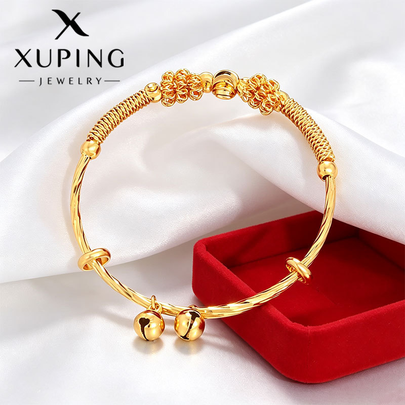 Pulsera Infantil Ajustable de Aleación de Cobre con Campana y Borlas