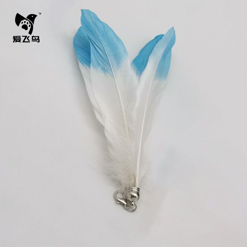 흰색과 파란색 깃털 교체 헤드 (막대 없음)