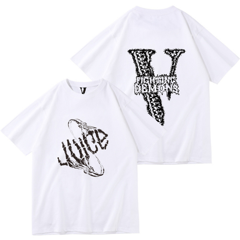 New Vlone Cross-Border T-Shirt for Street Wear, Summer Fashion Shirt with Letter Print Design, Couple's Short-Sleeve