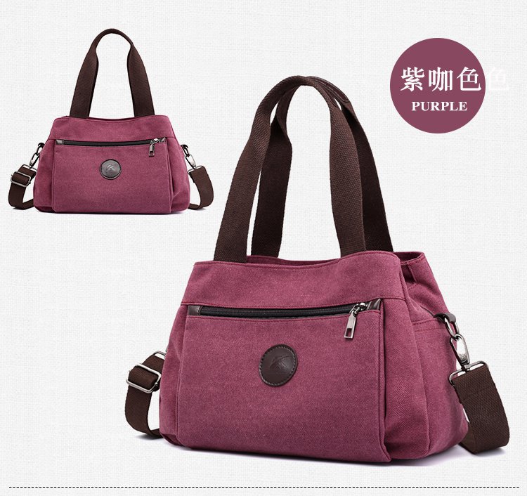 New casual canvas European and American women's single-shoulder bag, solid color trendy women's bag and handbag, cross-border one-piece consignment worldwide undefined