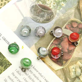 10mm仿玻璃珠中珠透明旗袍纽扣仿珍珠扣子新款珠吊坠配饰纽扣仿玻