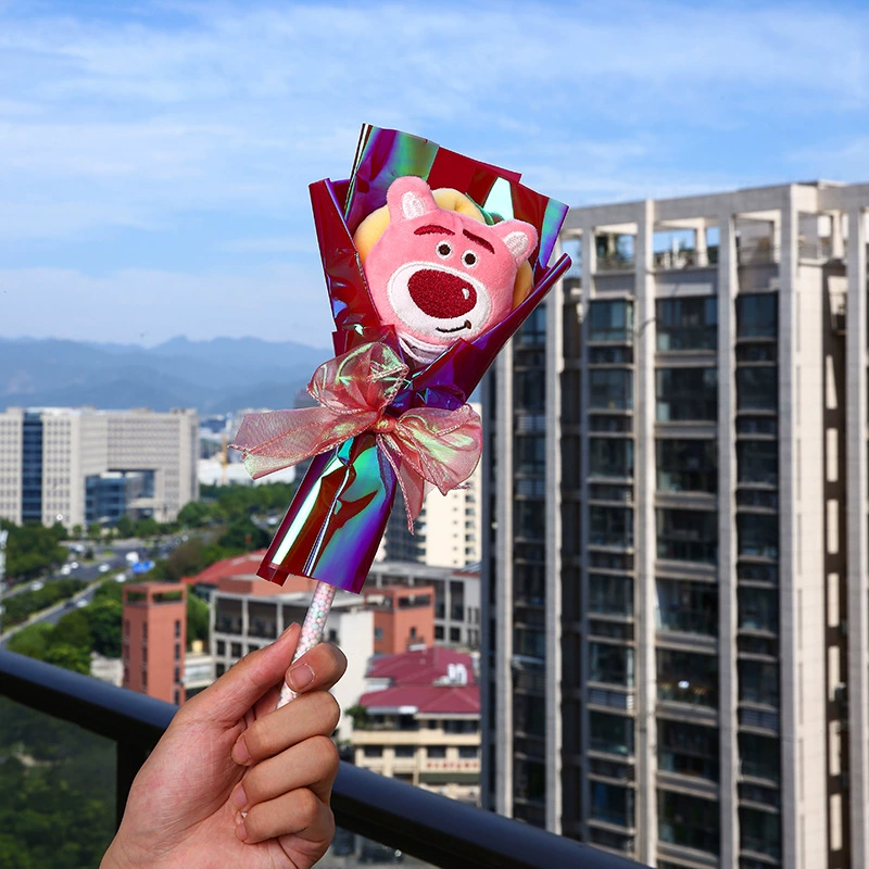 Plush Doll Bouquet for Valentine's Day, Cartoon Character Gift Plushies, 20×5×30 cm