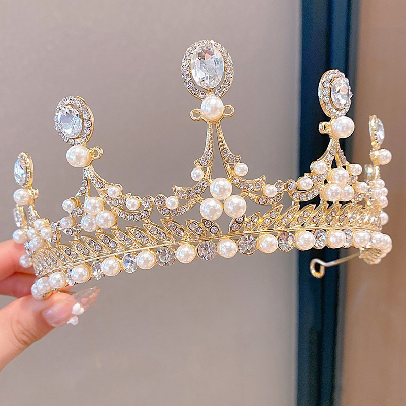 Tombro de corona para niños pequeña princesa corona diadema de cumpleaños accesorios para el cabello de cristal para niñas regalo de cumpleaños